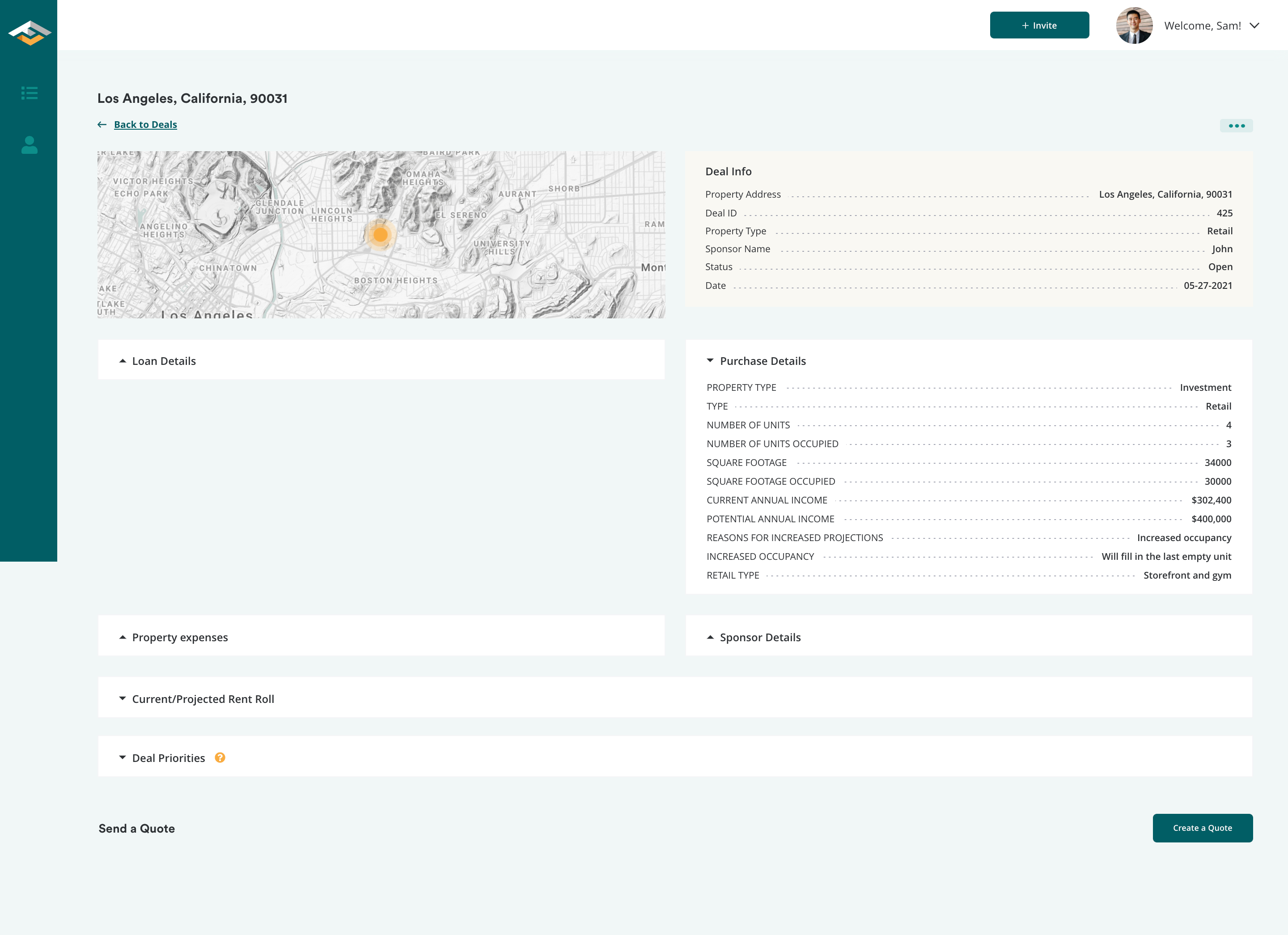 screenshot of Finance Lobby